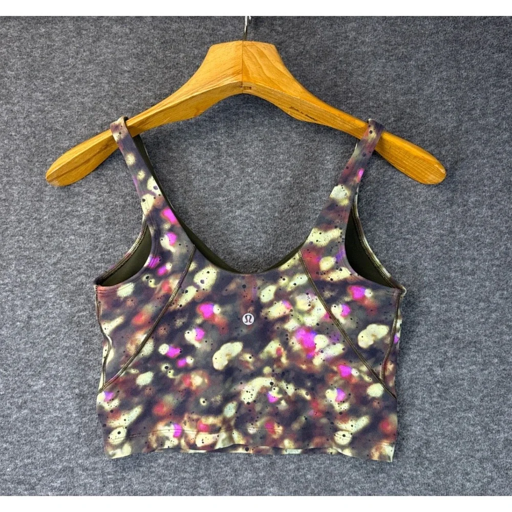 Lululemon Align Tank Top Size 8 Abstract Galaxy Print Pink Olive Green Nulu Yoga